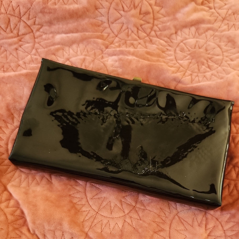 Vintage Black Patent Leather Clutch